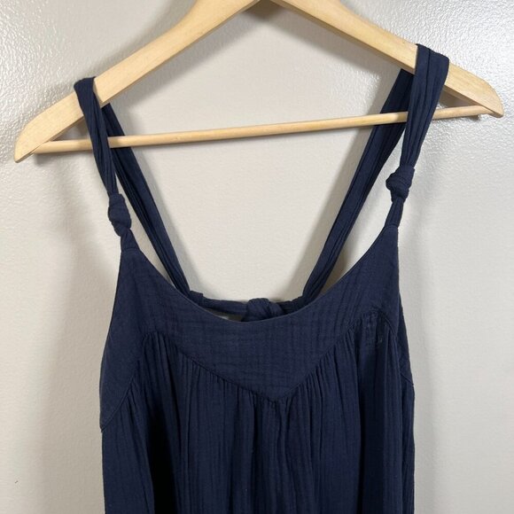 Xirena Rumi Midi Maxi Dress Size Small Navy Blue Gauze Vacation Lagenlook - Picture 6 of 12